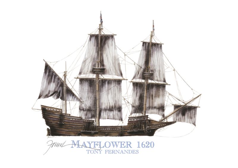 First Day Cover Mayflower 1620 by Tony Fernandes